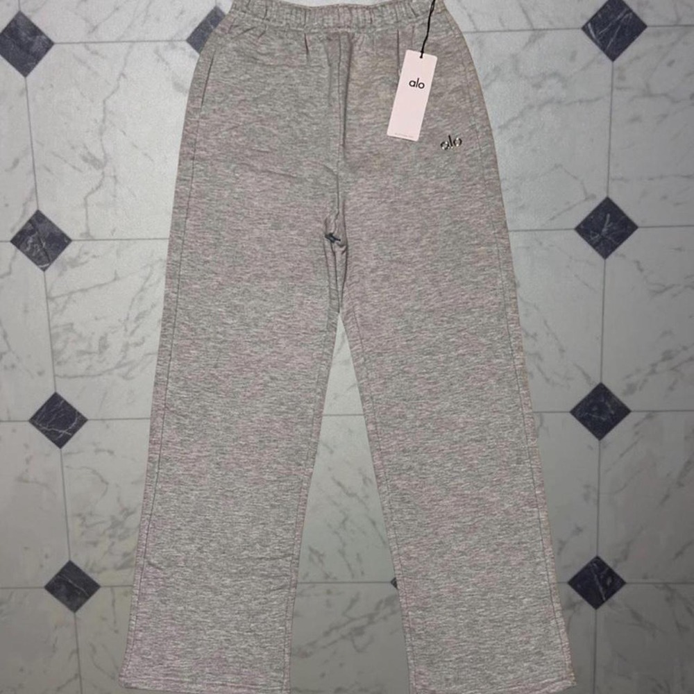 Alo Uncuffed Heather Grey Sweatpants Women's NWT Size XS
